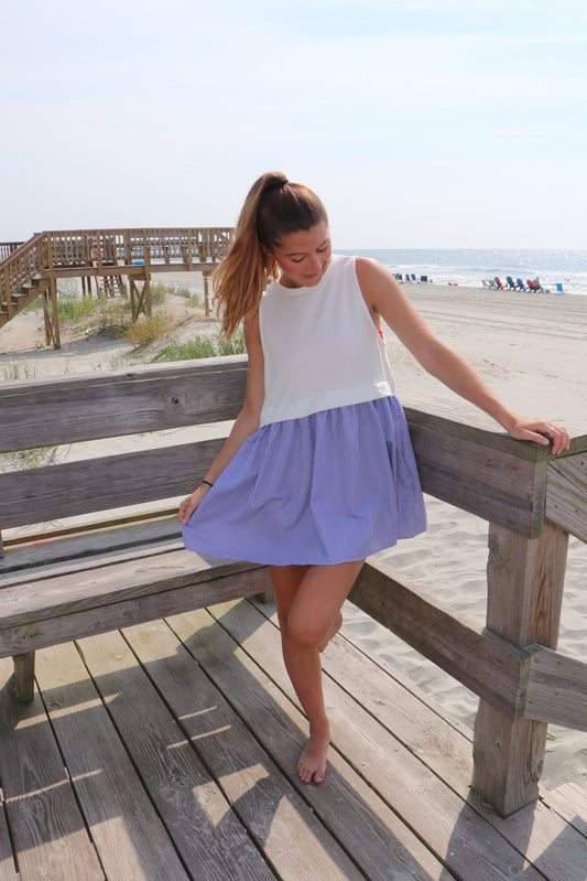 Sally Sweater Top Striped Baby Doll Mini Dress