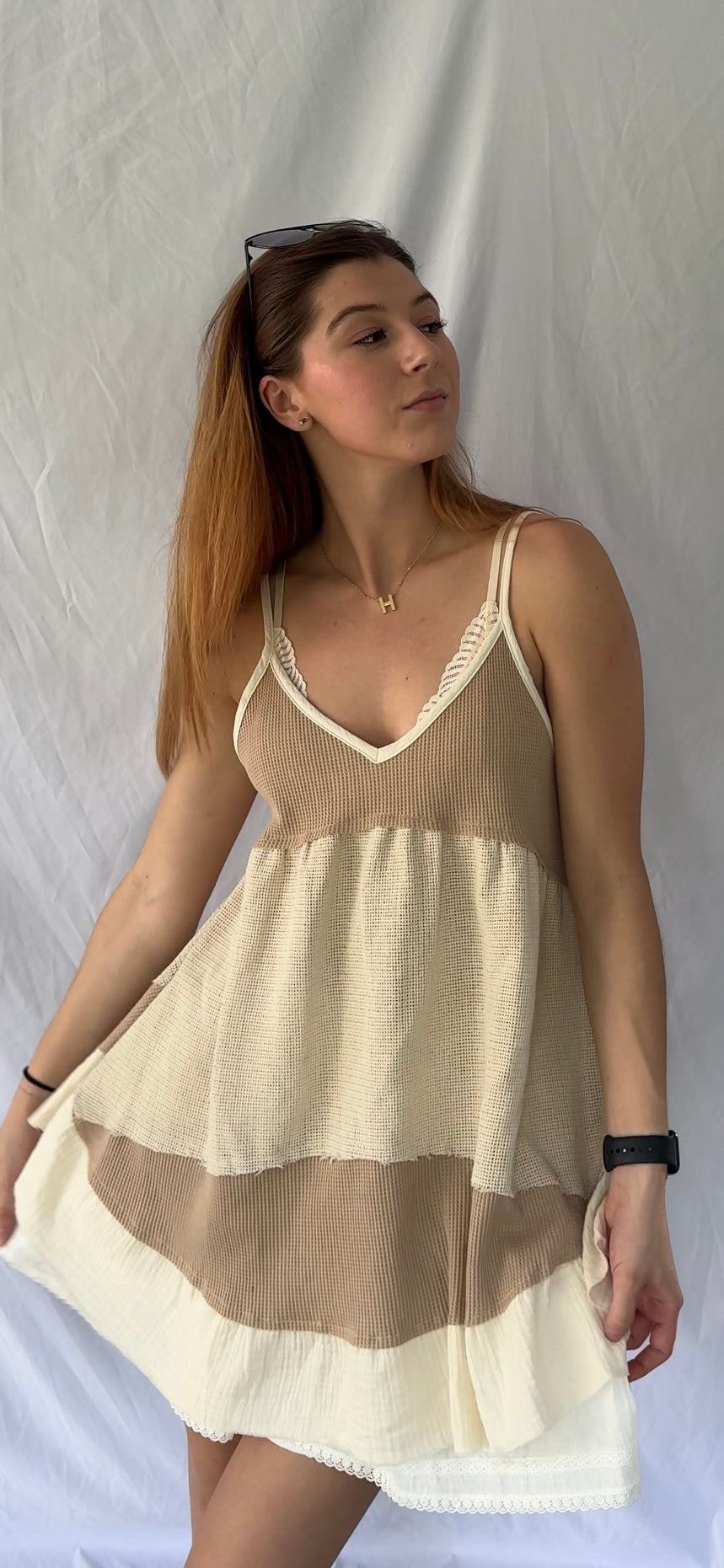 Patchwork Knit Wear Any Way Mini Dress