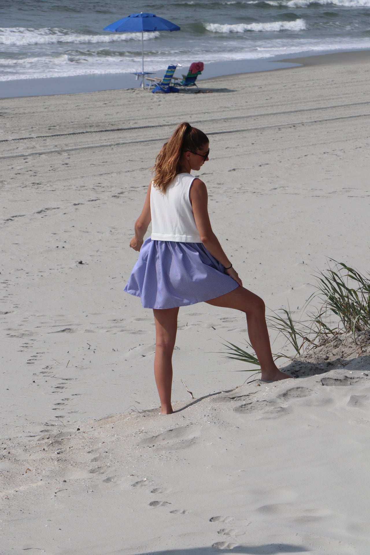 Sally Sweater Top Striped Baby Doll Mini Dress