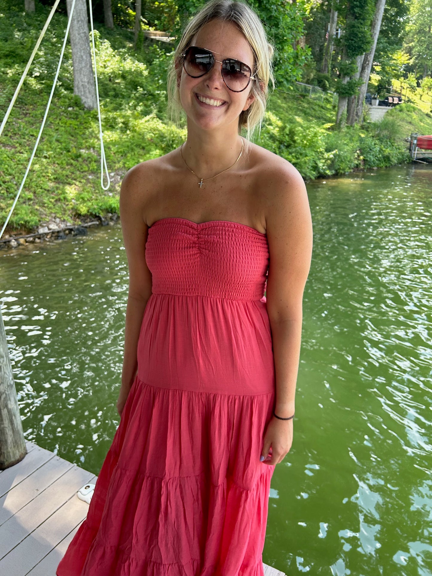 Smocked Strapless Molly Tube Top Maxi Dress