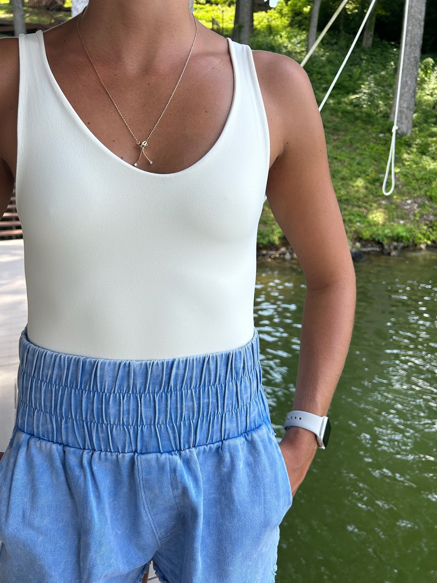 Yours Truly Double Lined Scoop Bodysuit