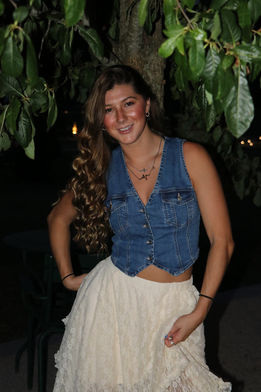 Sleeveless Denim Vest