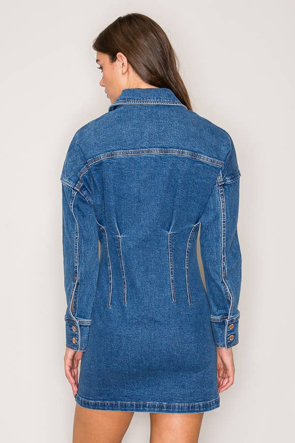 Dolly Denim Button Up Mini Dress