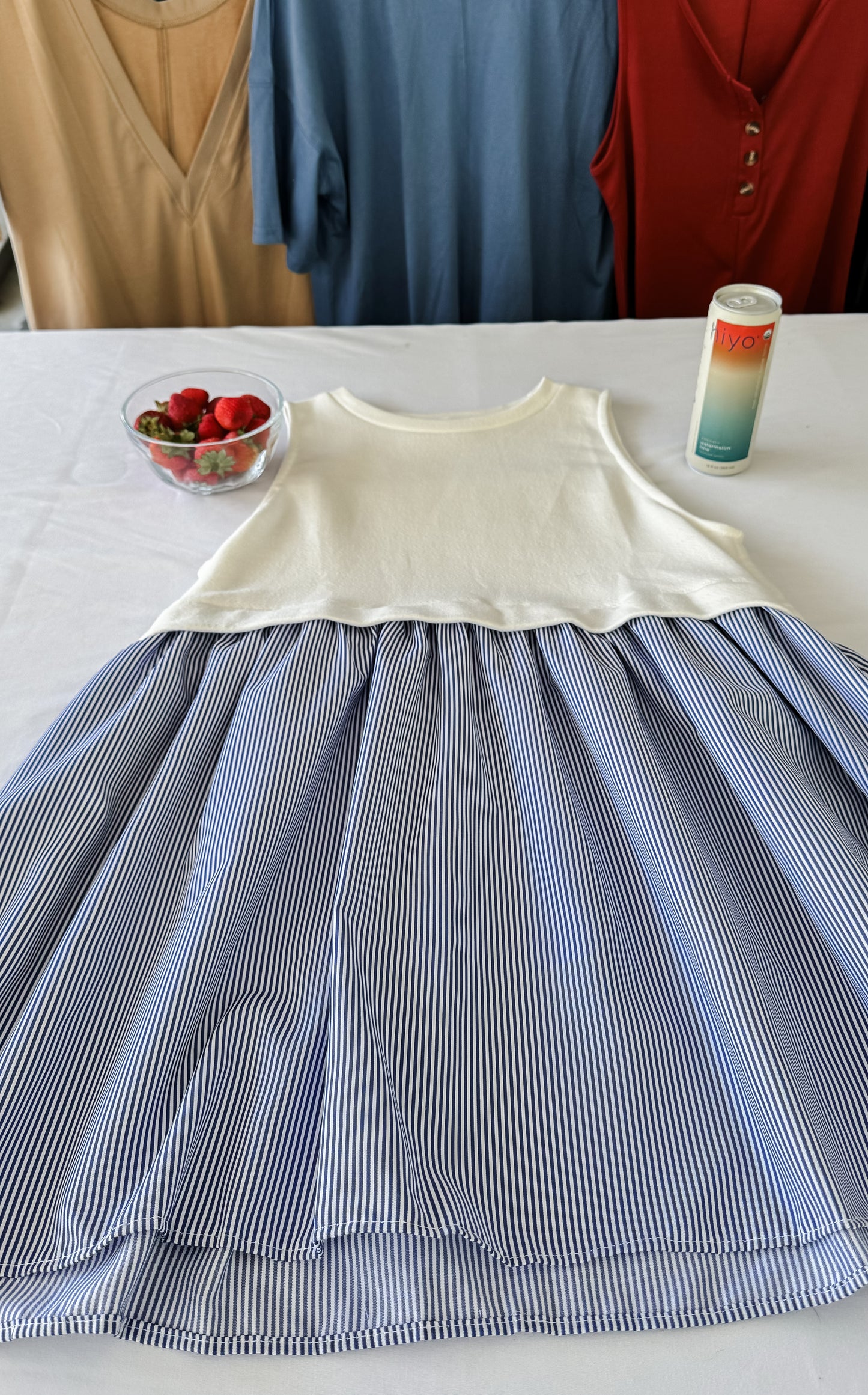 Sally Sweater Top Striped Baby Doll Mini Dress