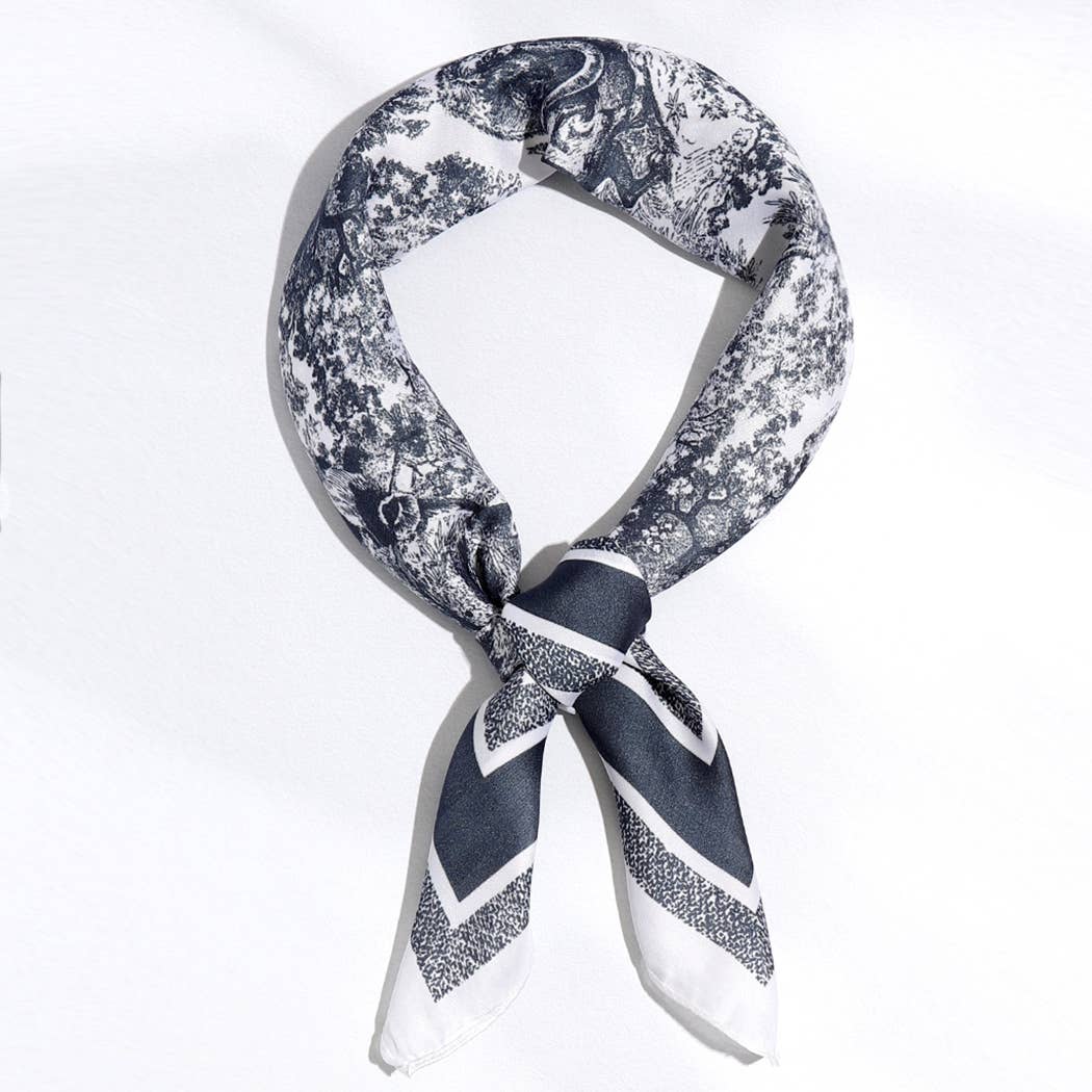 Satin Forest Print Light Weight Soft Scarf