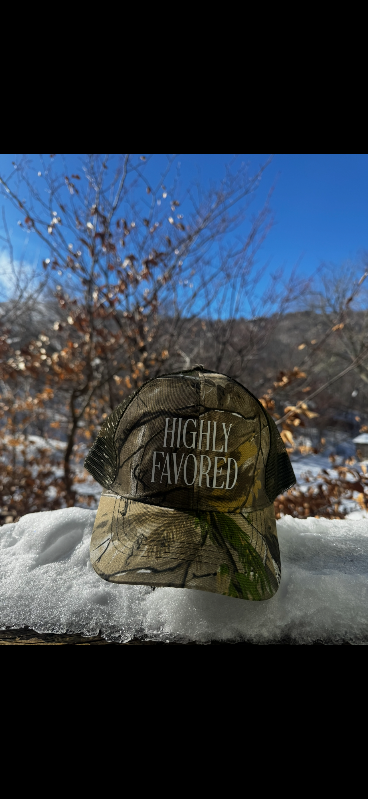Highly Favored Camo Unisex Camo Adjustable Hat