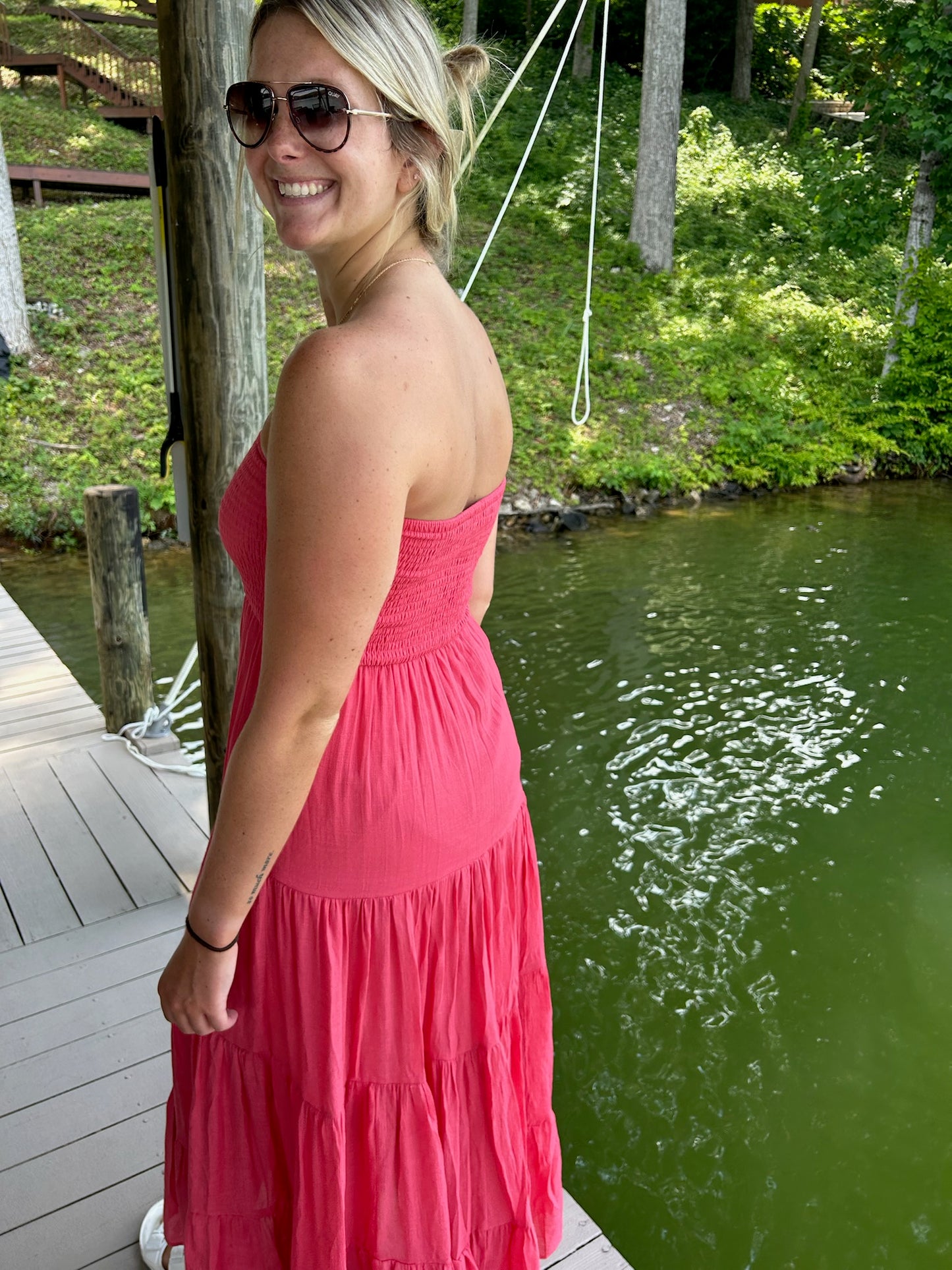 Smocked Strapless Molly Tube Top Maxi Dress