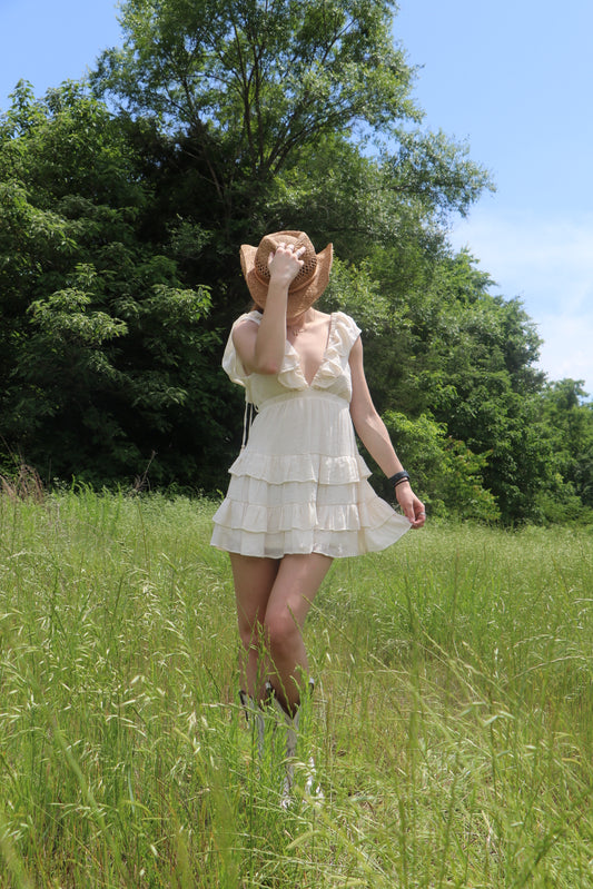 Delilah Open Back Tiered Mini Dress