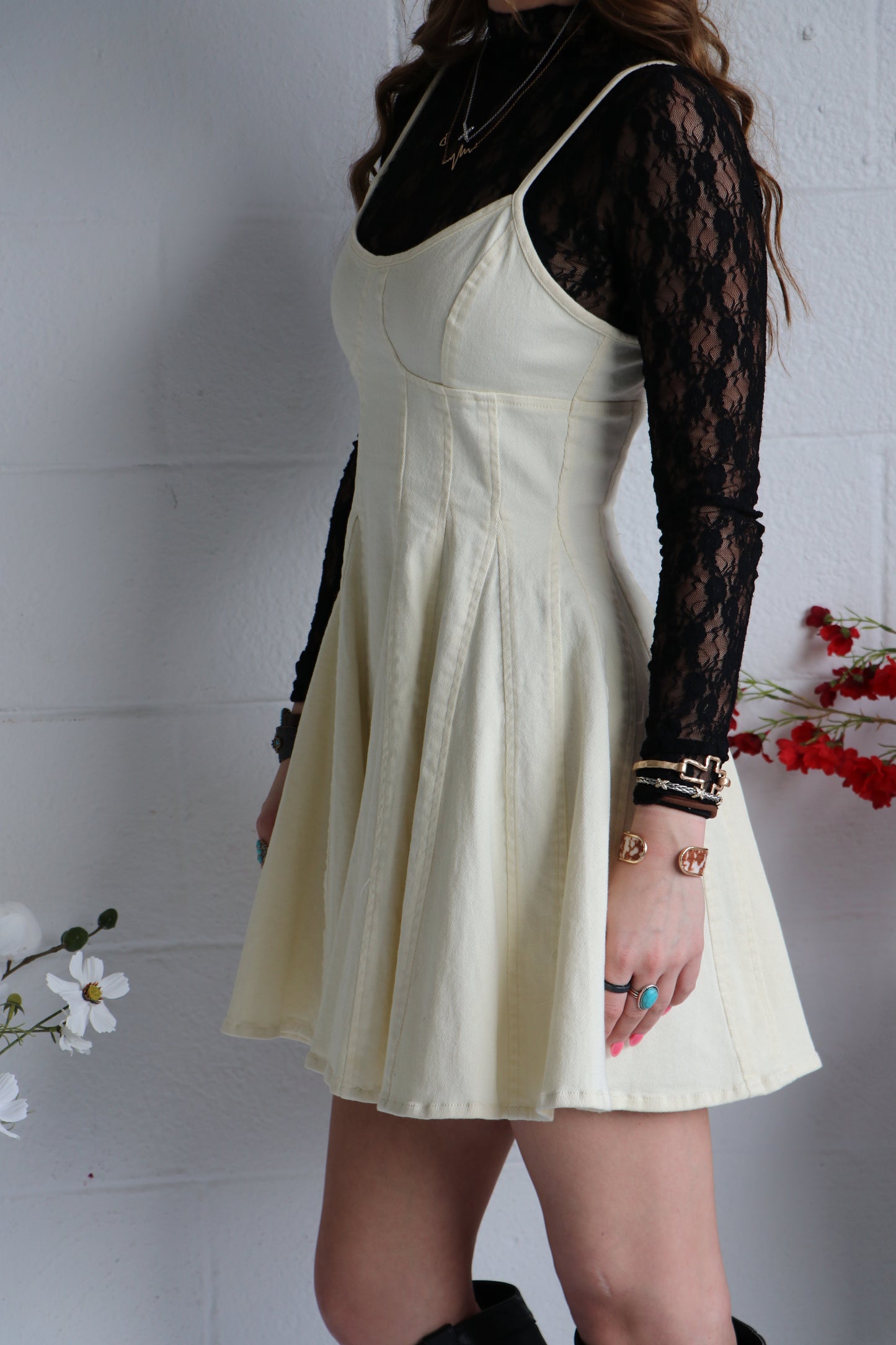 Sun Kissed Country Denim Fit And Flare Mini Dress