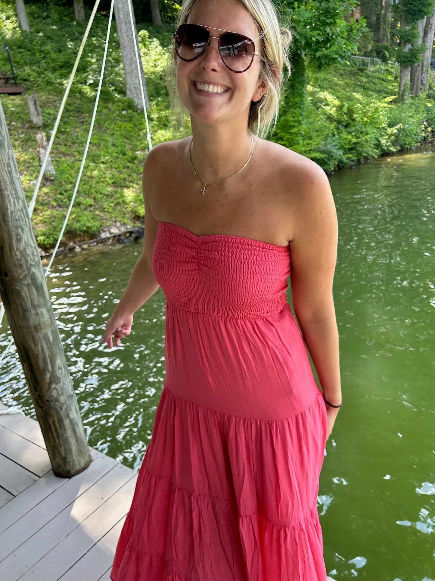 Smocked Strapless Molly Tube Top Maxi Dress