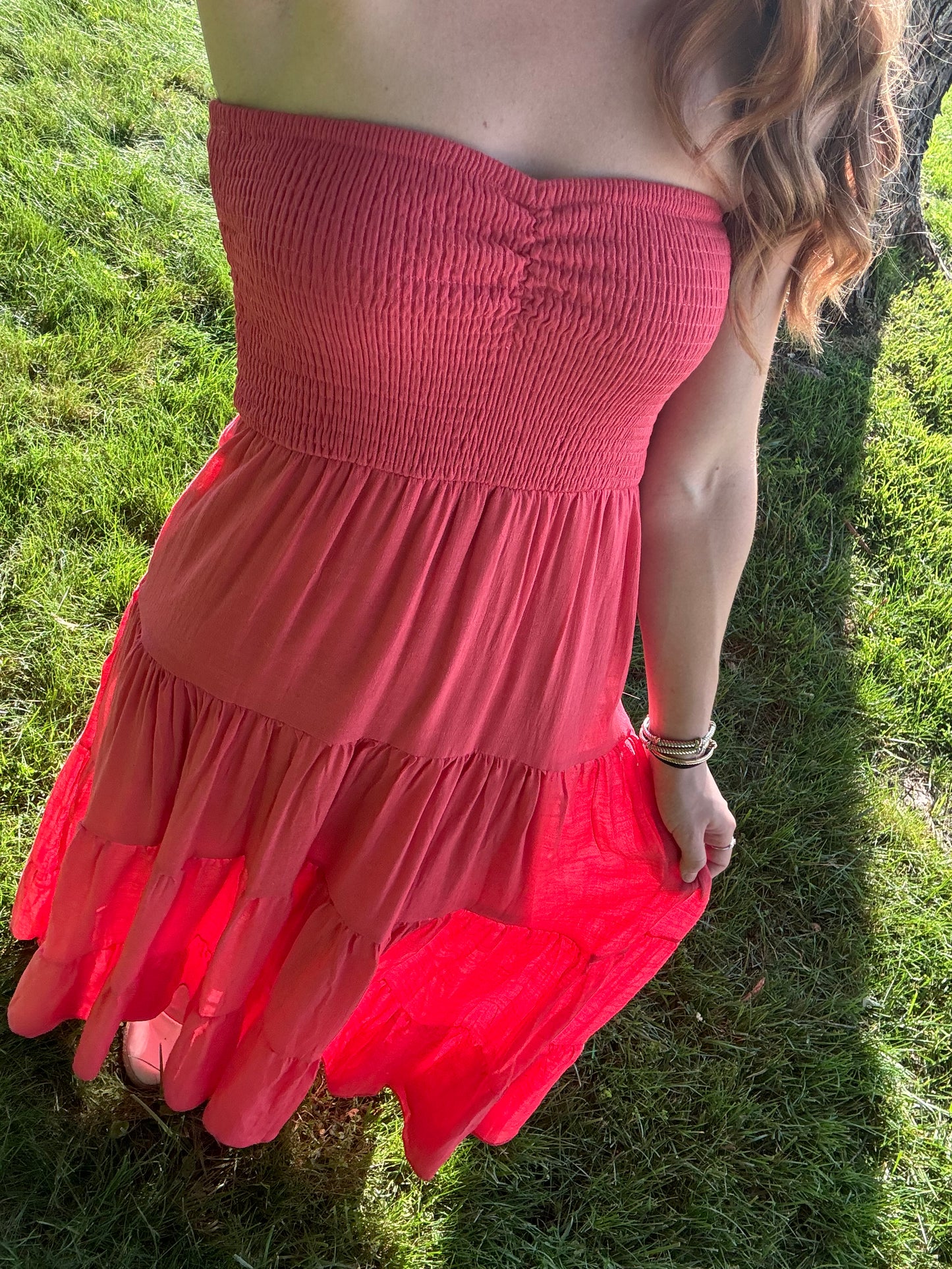 Smocked Strapless Molly Tube Top Maxi Dress