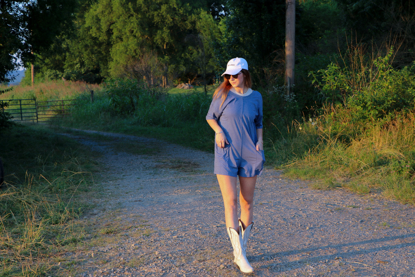 Bailey Backless V-Neck Short Sleeve Pocket Romper