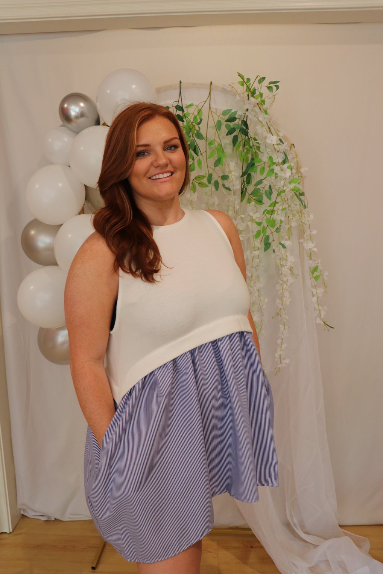 Sally Sweater Top Striped Baby Doll Mini Dress