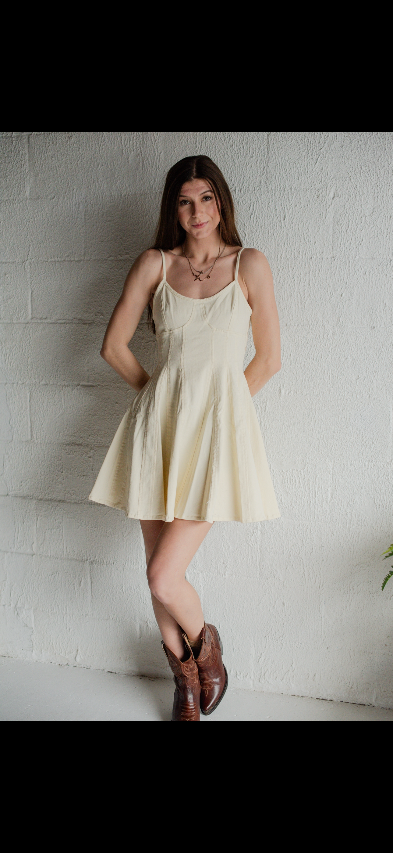 Sun Kissed Country Denim Fit And Flare Mini Dress