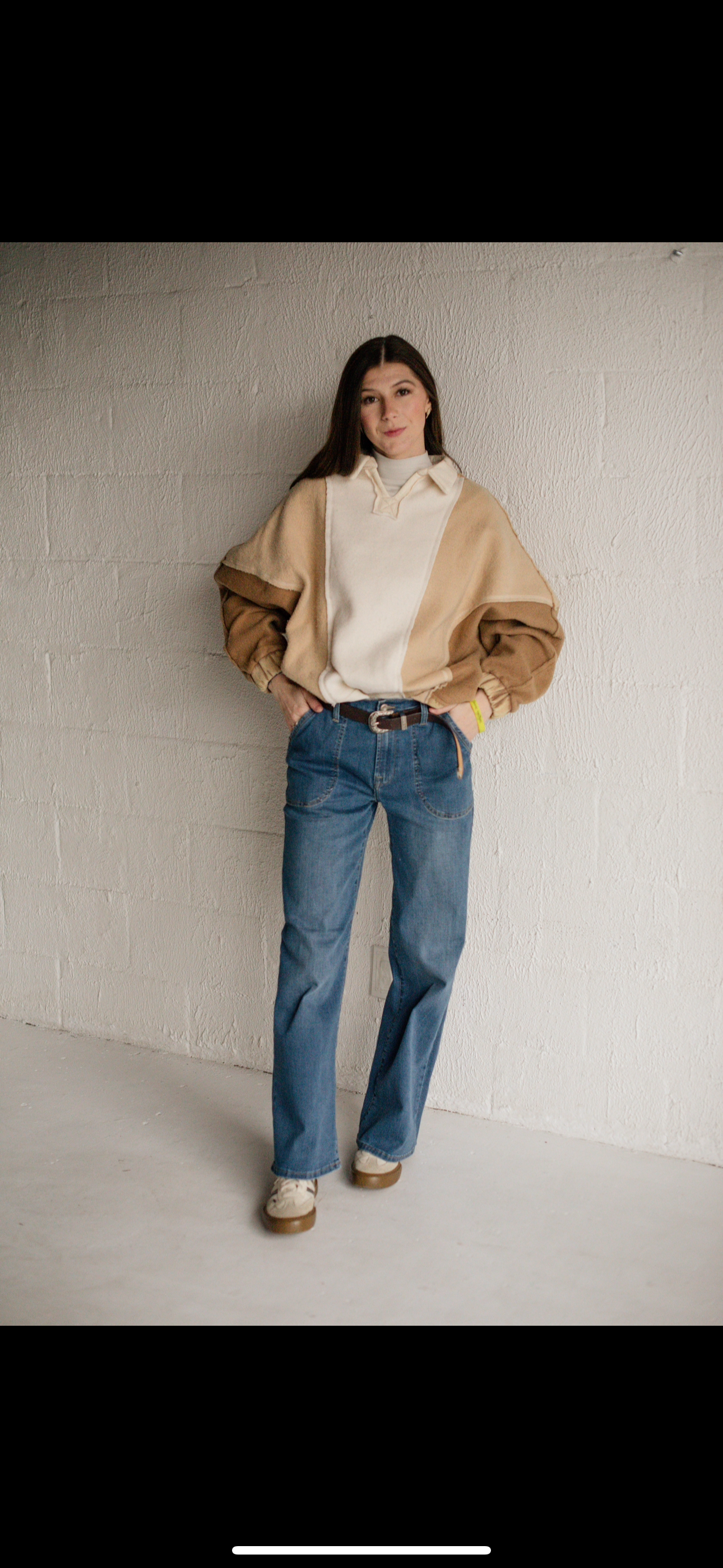 Medium Wash High Rise Patched Pocket Wide Leg Jeans