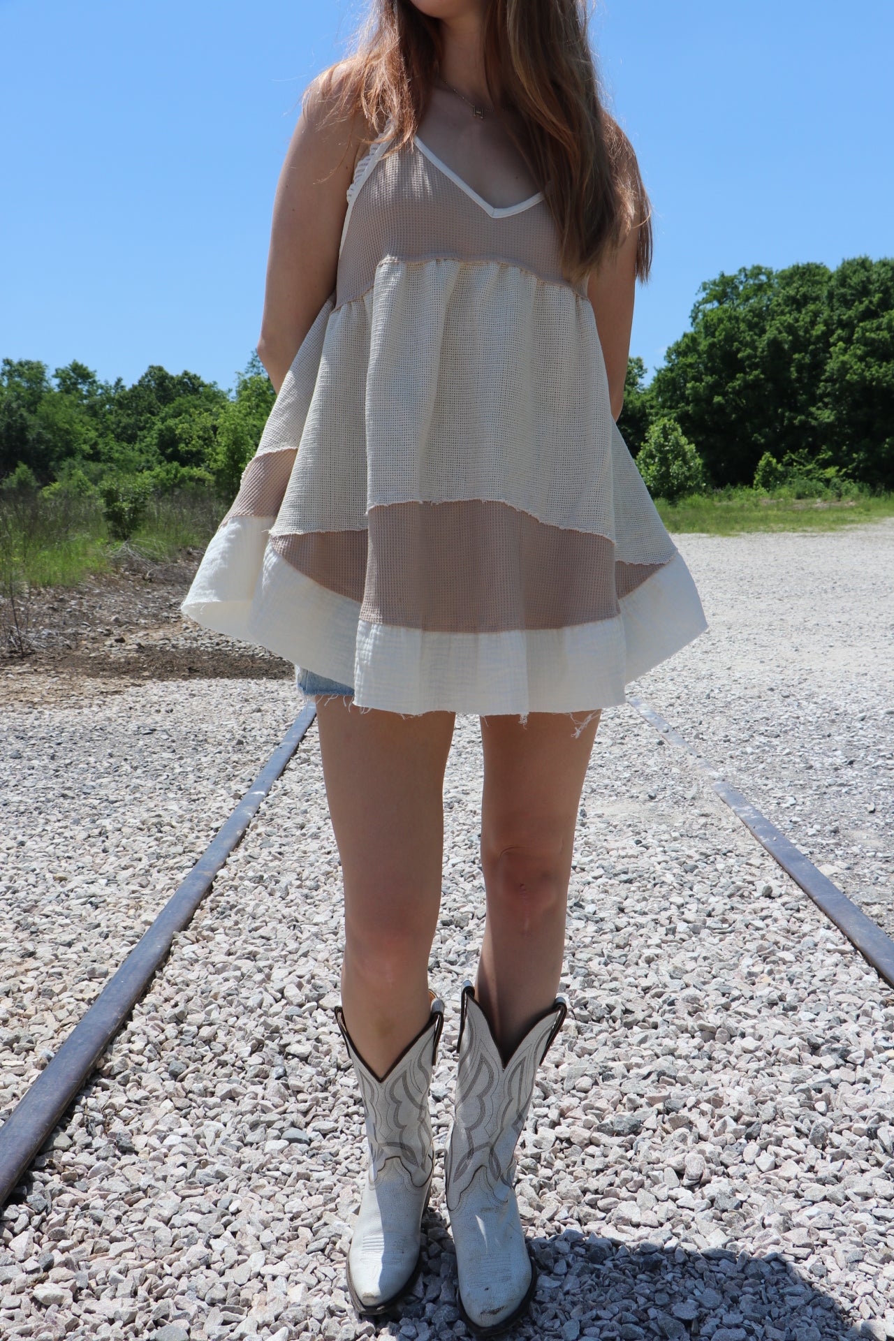 Patchwork Knit Wear Any Way Mini Dress