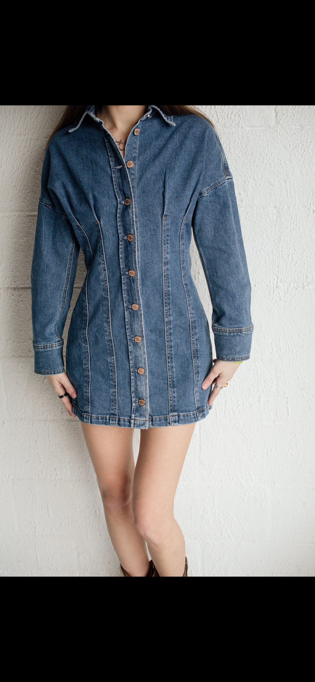 Dolly Denim Button Up Mini Dress
