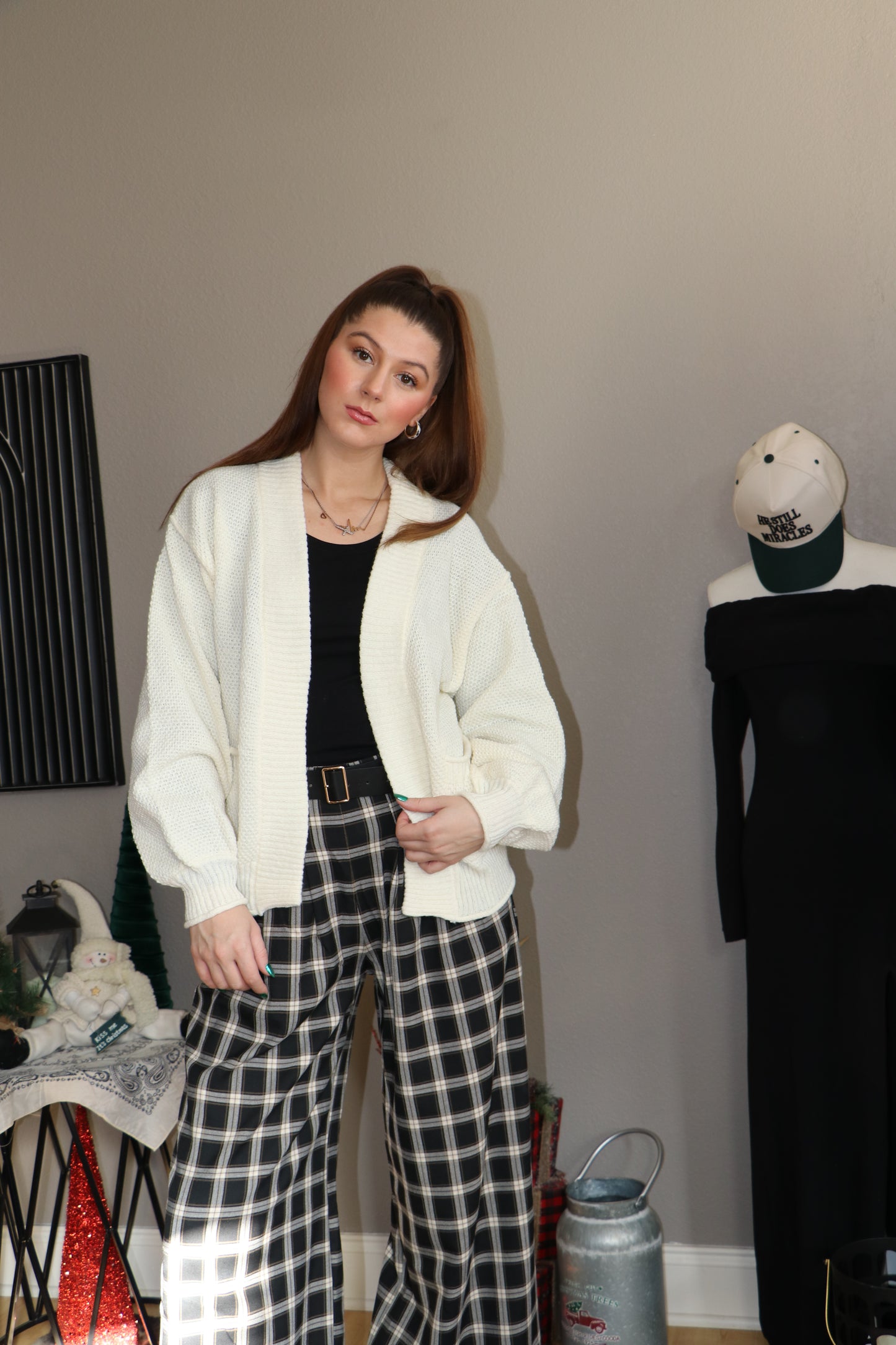 Oversized Textued Knit Cardigan Sweater