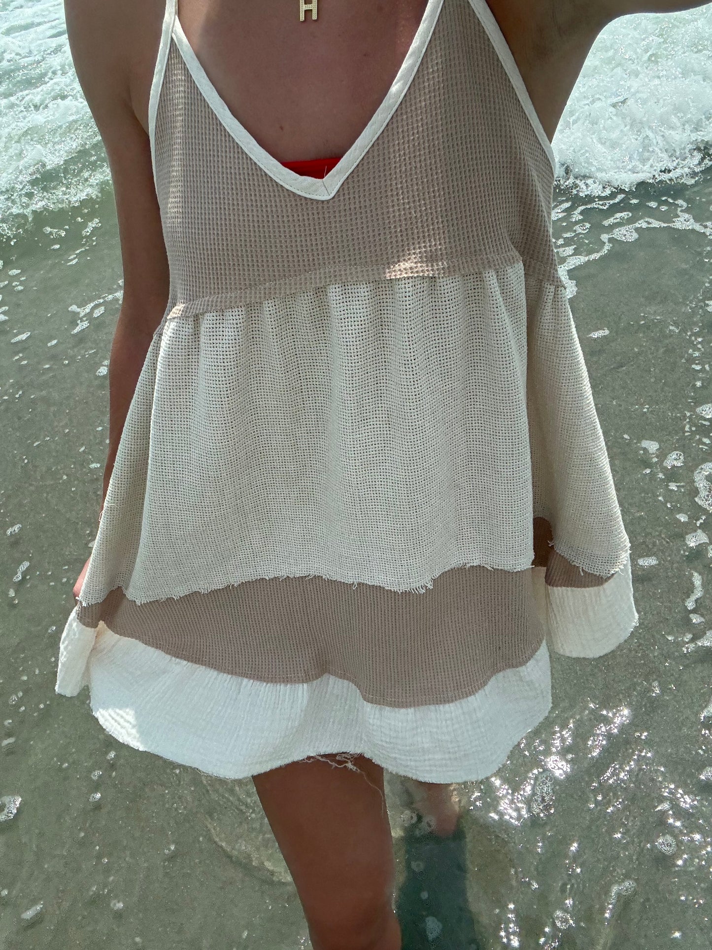 Patchwork Knit Wear Any Way Mini Dress