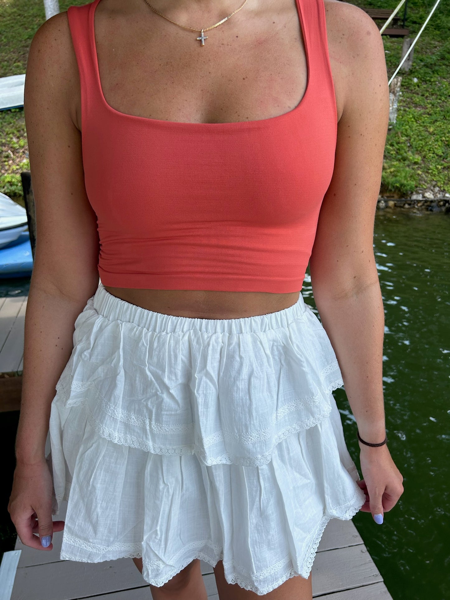 Coleen Clean Line Square Neck Top