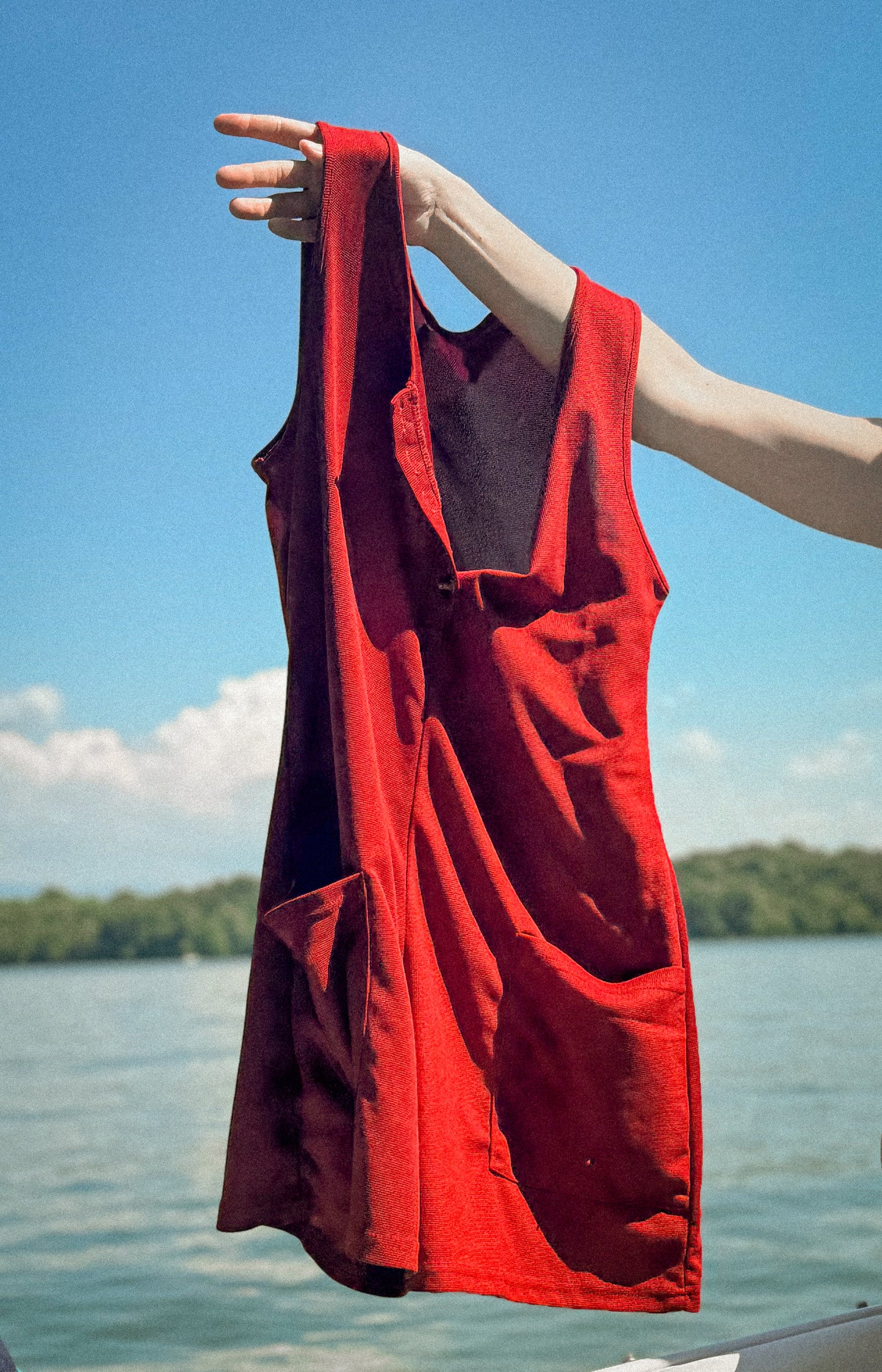 Sammy Sleeveless Button Front Waffle Romper