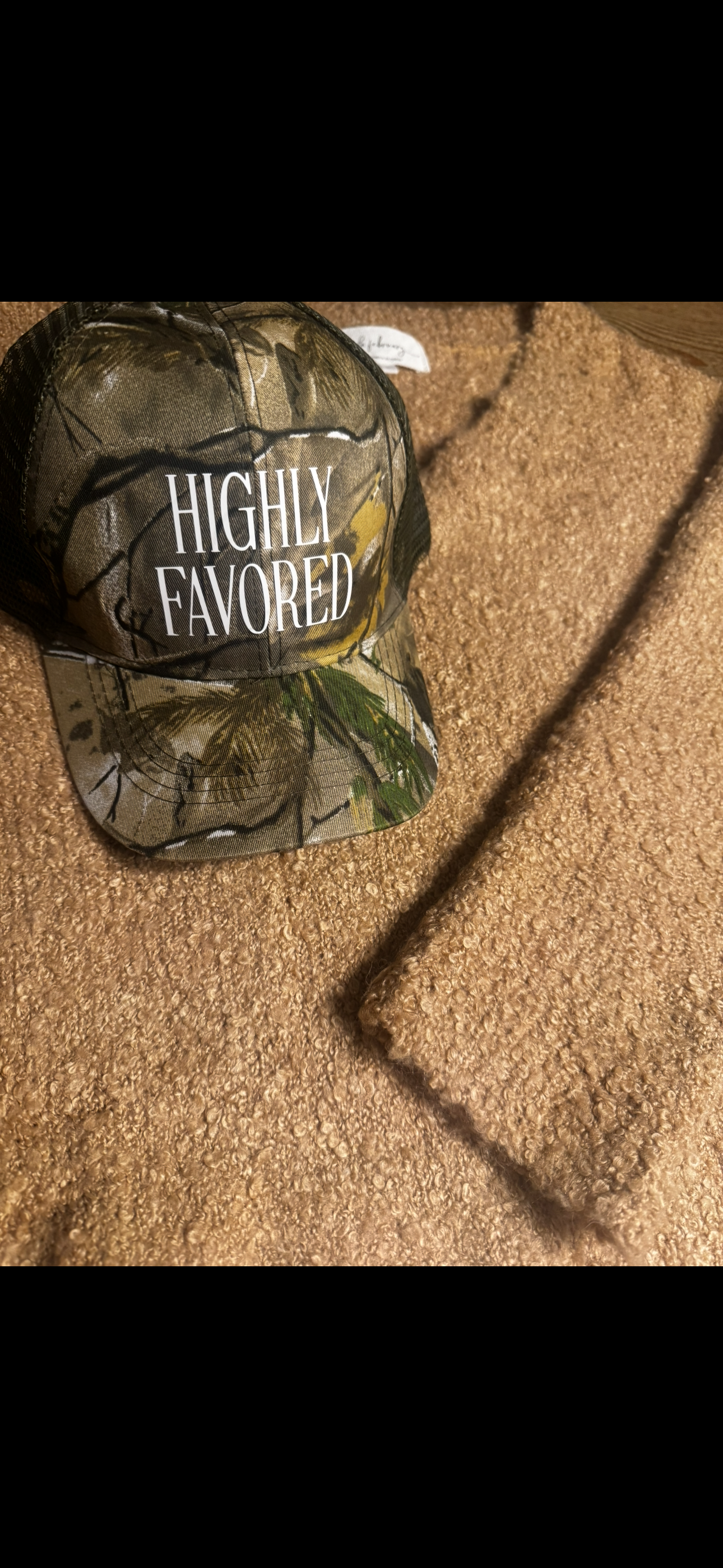 Highly Favored Camo Unisex Camo Adjustable Hat
