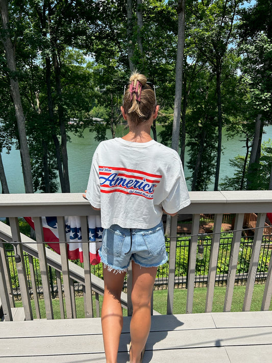 Oversized Organic Cotton Drop Shoulder Boxy Crop Graphic Tee