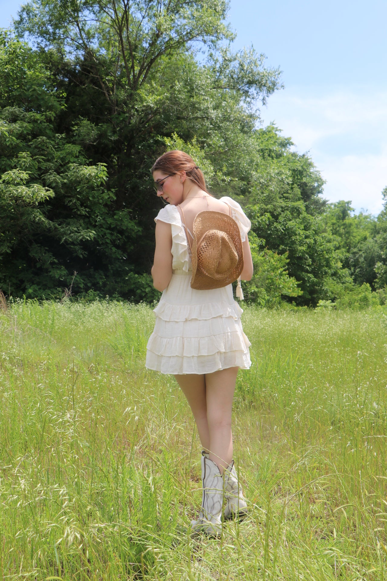 Delilah Open Back Tiered Mini Dress