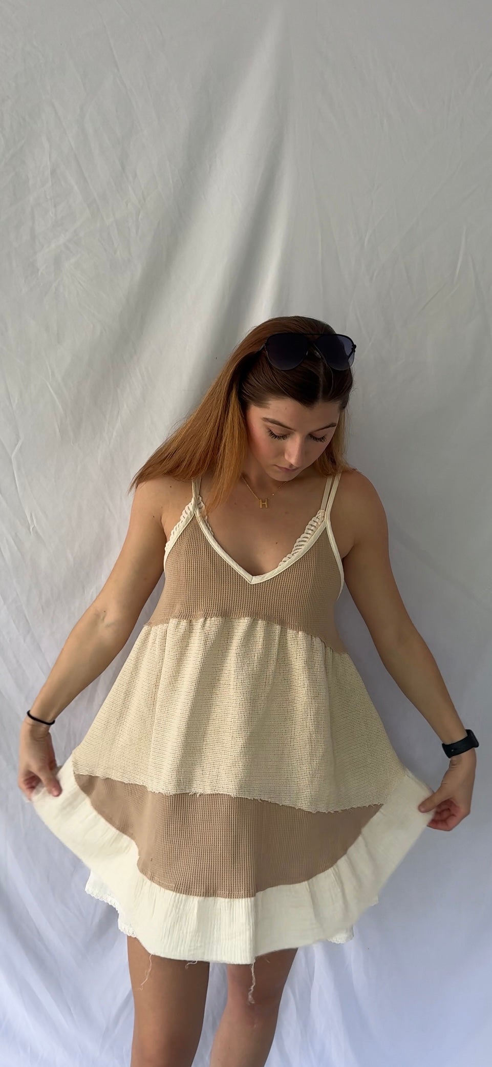 Patchwork Knit Wear Any Way Mini Dress