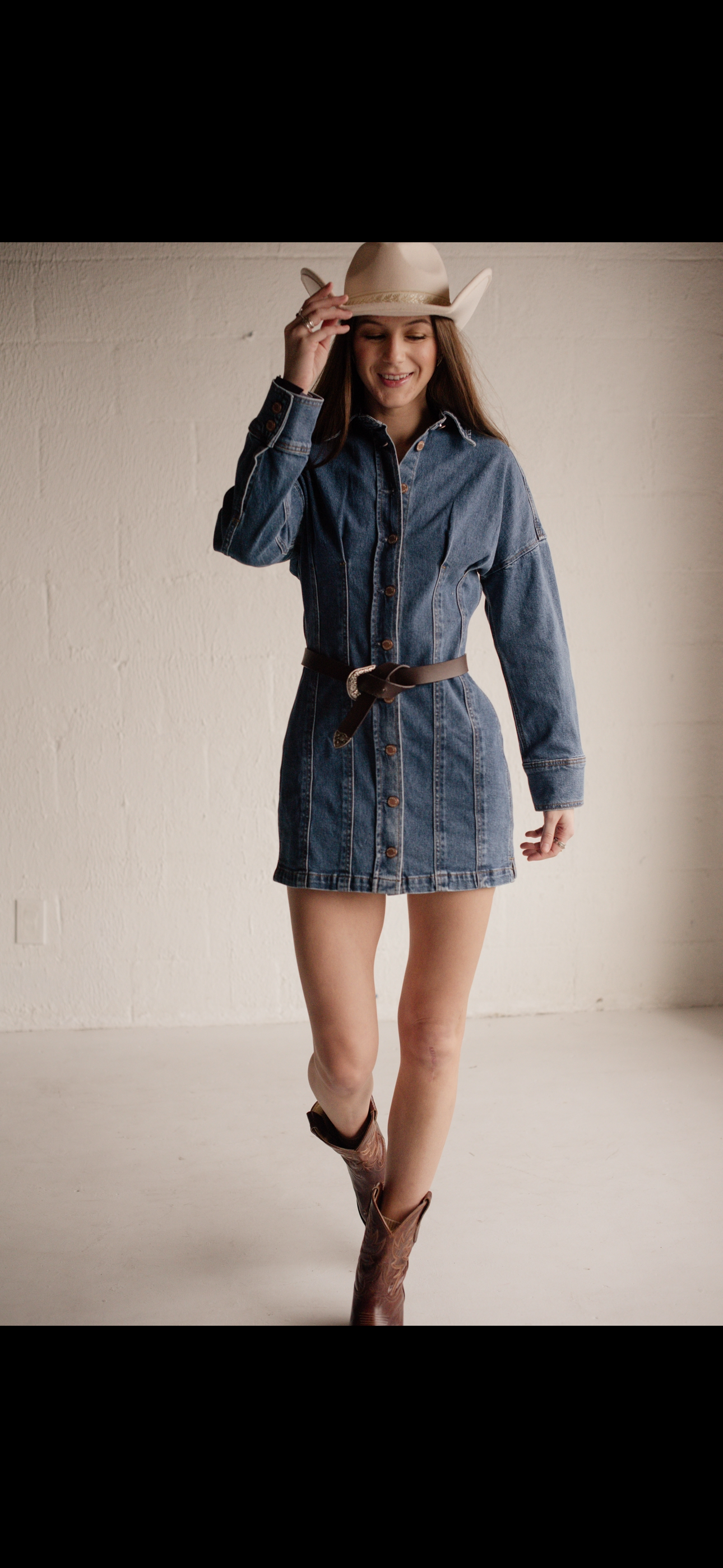 Dolly Denim Button Up Mini Dress