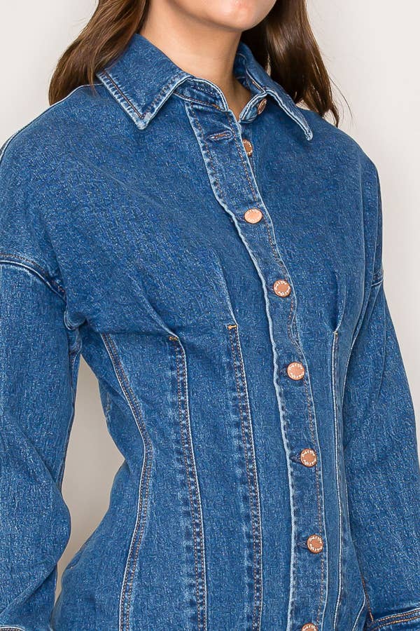 Dolly Denim Button Up Mini Dress