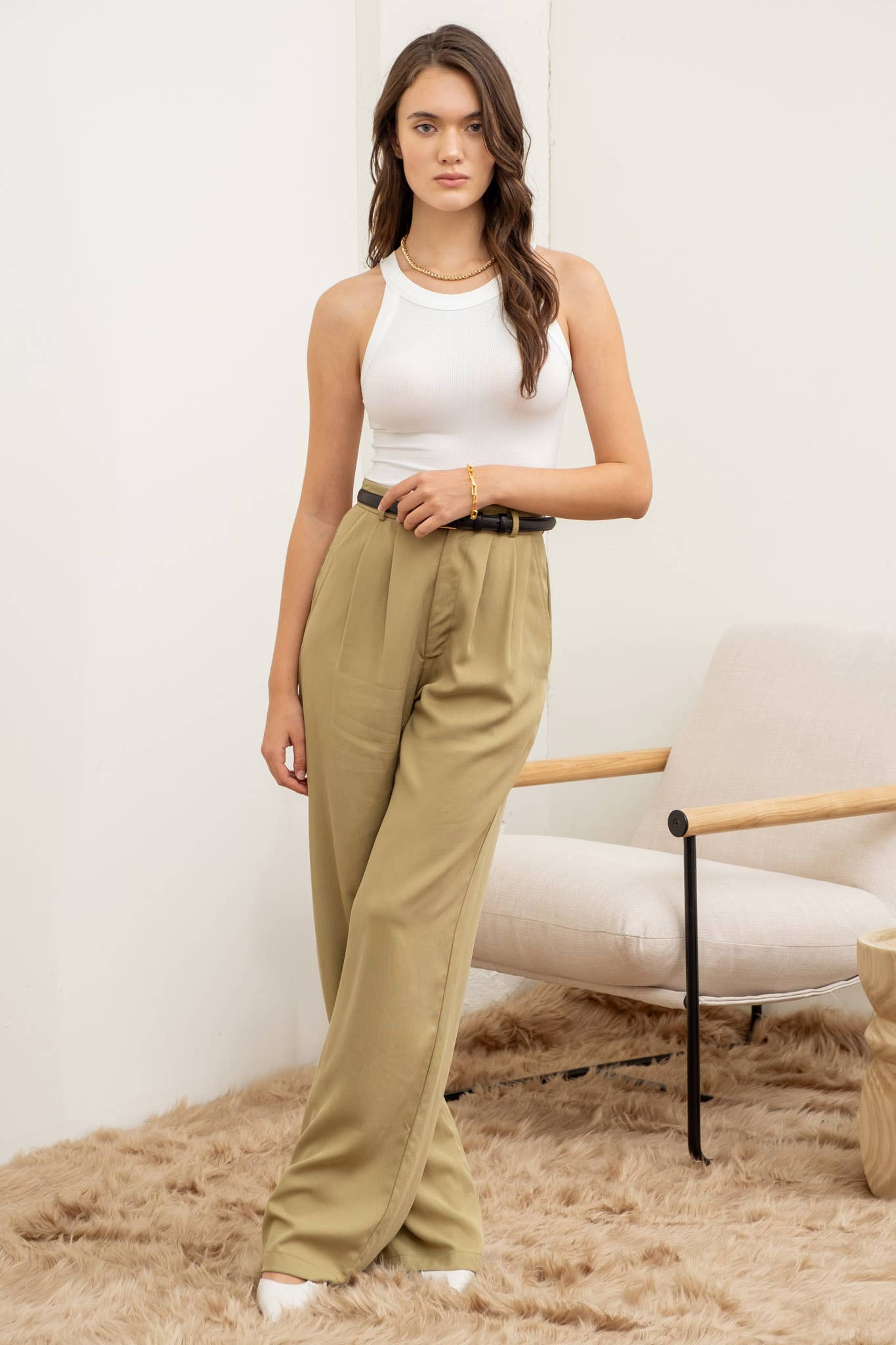 SOLID ROUND NECK KNIT TANK