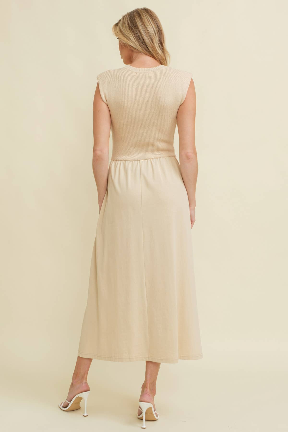 Timeless Charm Cap Sleeve Princess Cut Midi Dress