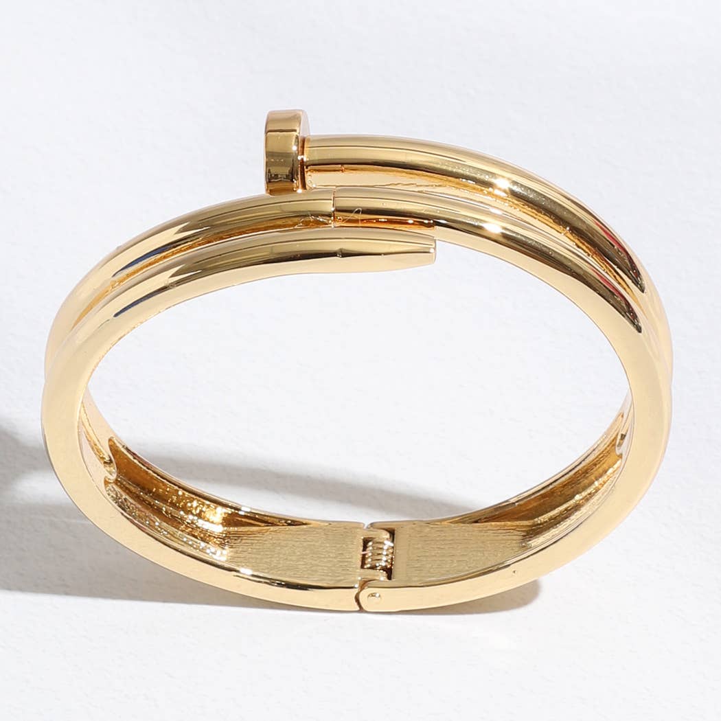 Triple Line Gold&Rhodium Plated Bangle Bracelet