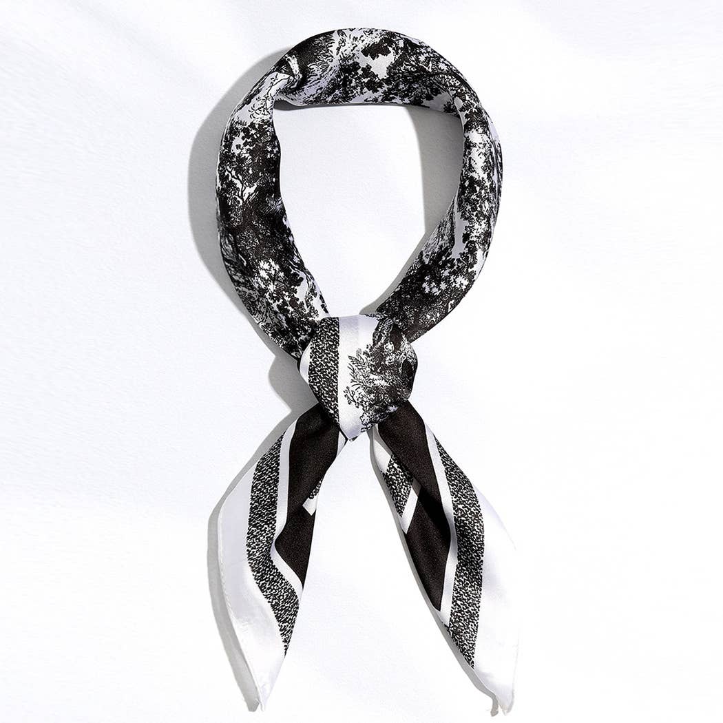 Satin Forest Print Light Weight Soft Scarf