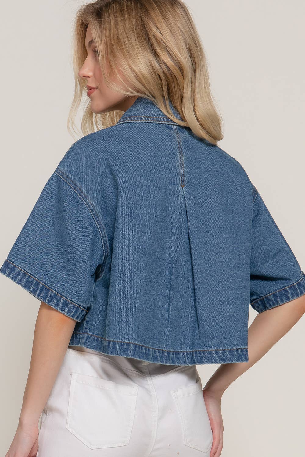 The Out West Cropped Denim Top