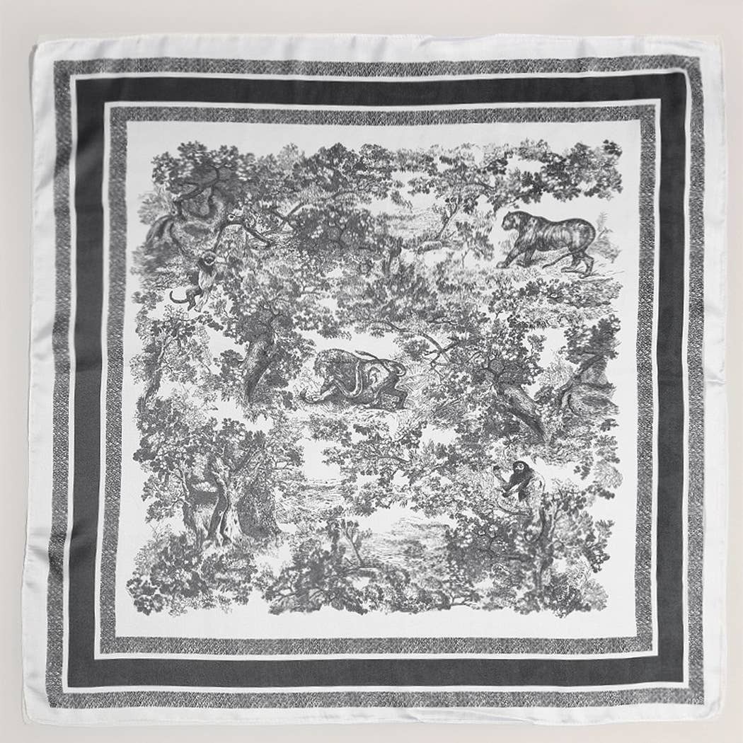 Satin Forest Print Light Weight Soft Scarf