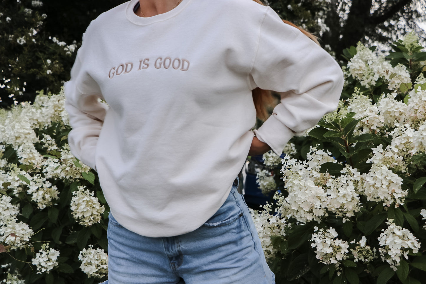 Embroidered GOD IS GOOD Sweatshirt