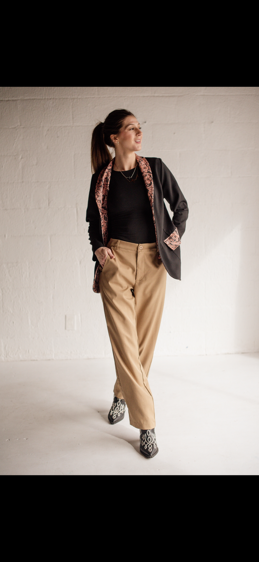 High Waist Straight Leg Trouser Pants