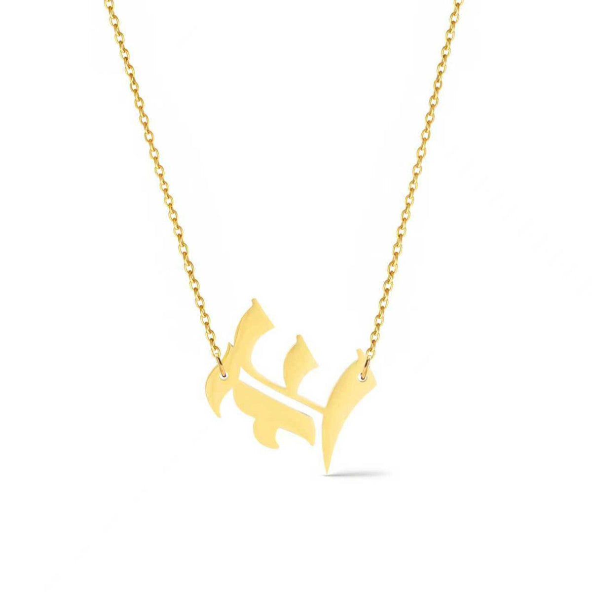 Timeless Gothic Initial Necklace, Waterproof Steel