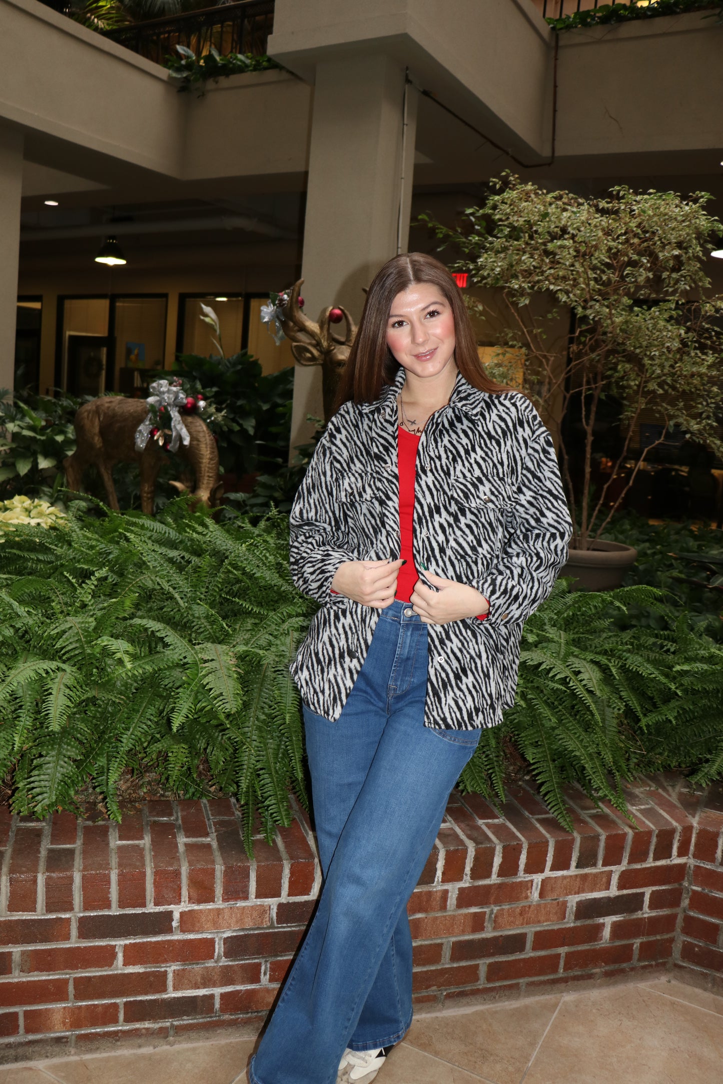 Zebra Pattern Oversized Shacket