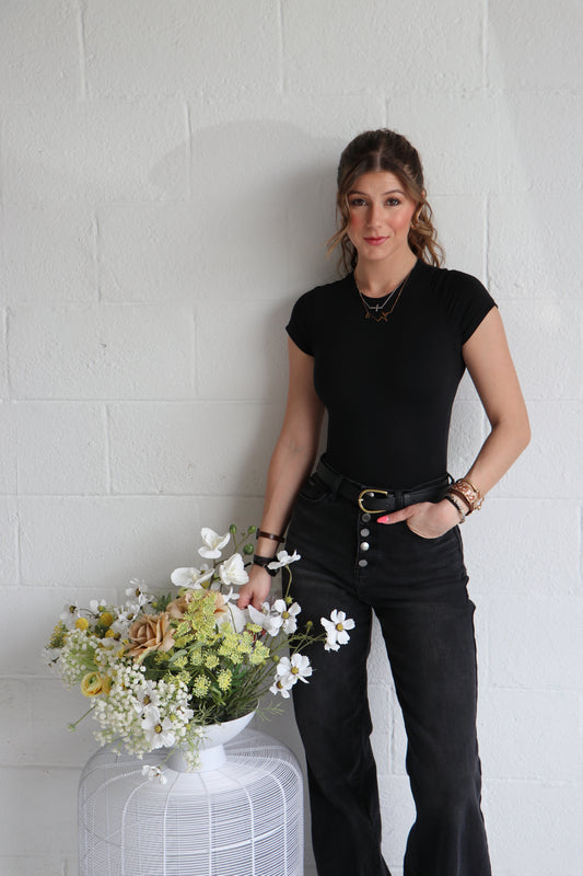 Short Sleeve Crew Neck Bodysuit