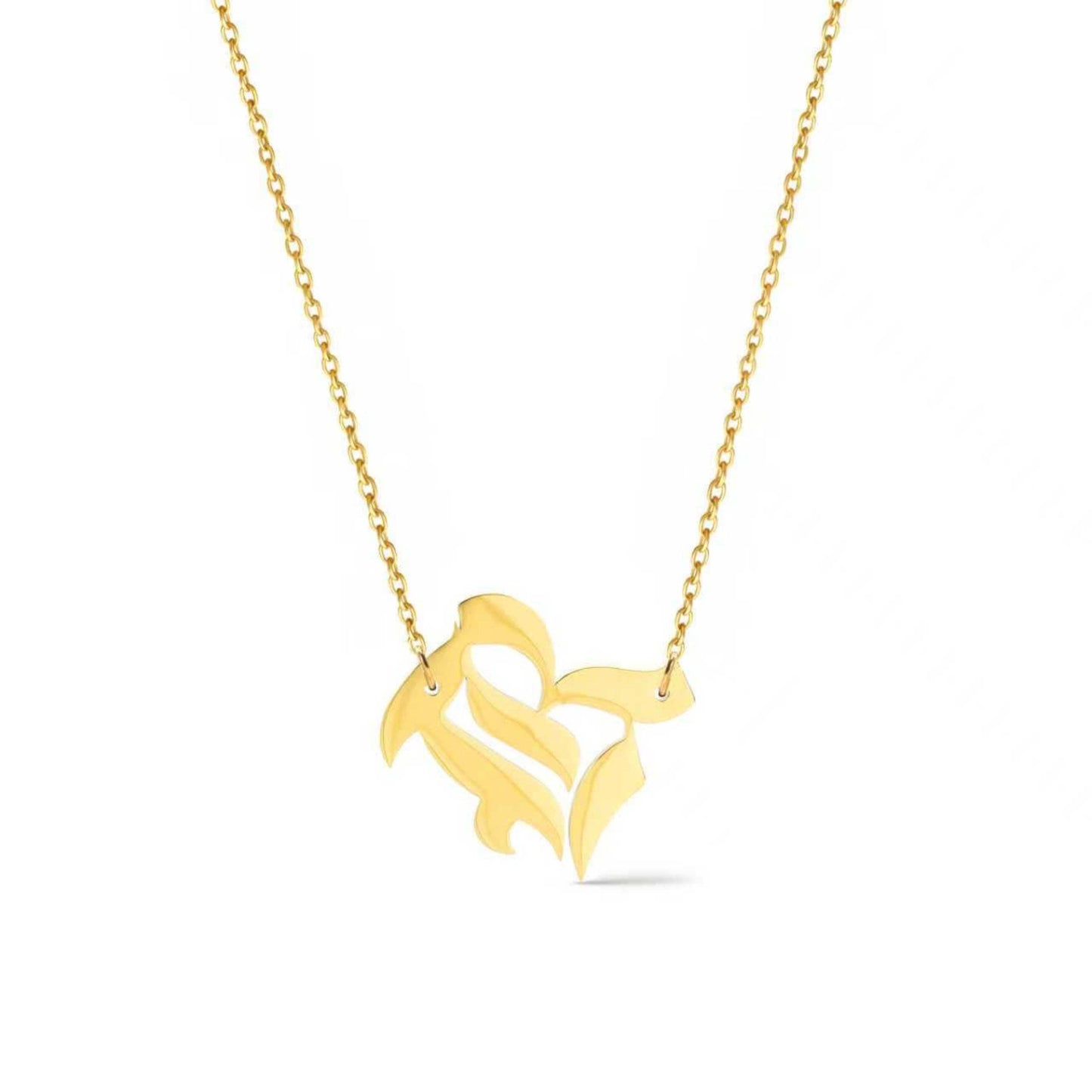 Timeless Gothic Initial Necklace, Waterproof Steel