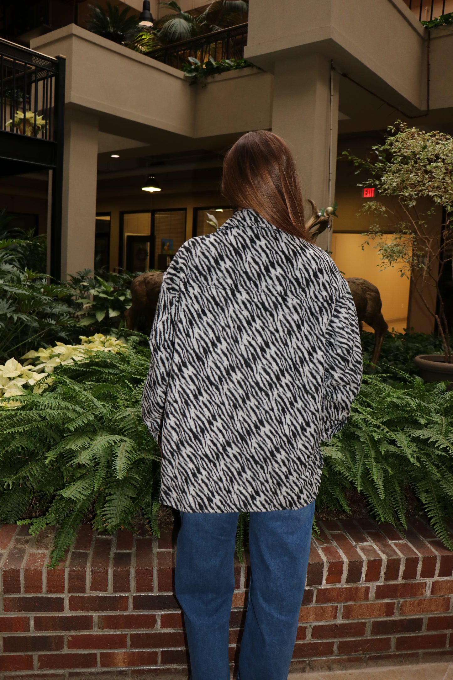 Zebra Pattern Oversized Shacket