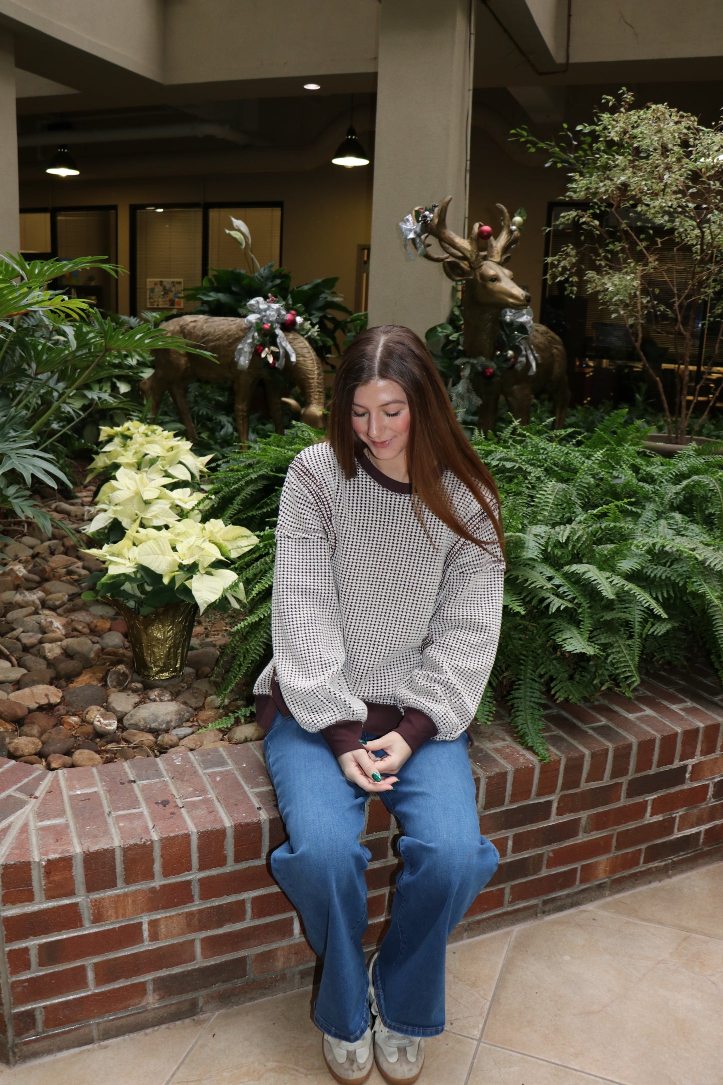 Oversized Waffle Knit Casual Top