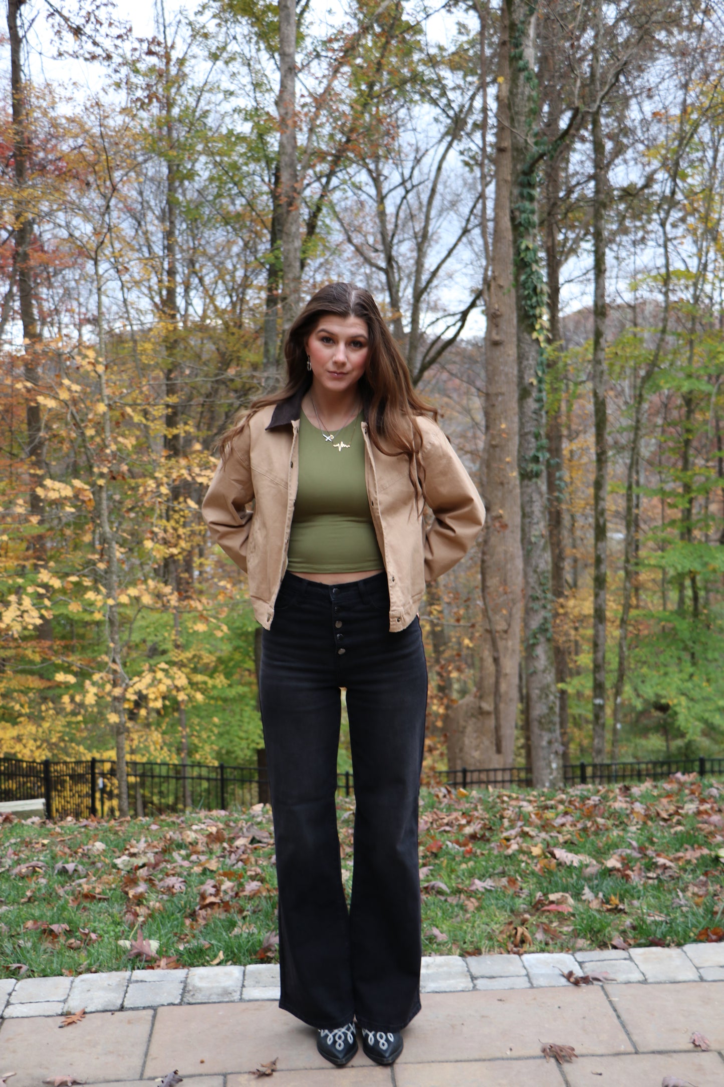 Everyday Black High-Waist Button Up Wide Leg Jeans