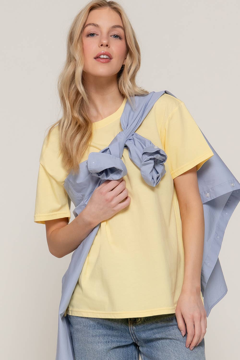 Sunshine Yellow Cotton T-Shirt | Women’s Basic Round Neck Tee | Soft Everyday Shirt