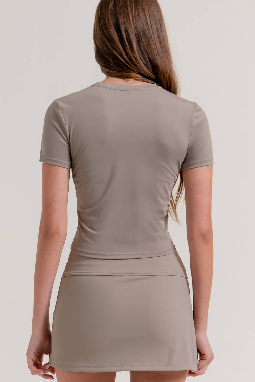 The Sculpt & Smooth Ruched Tee | Fitted Active Basic.