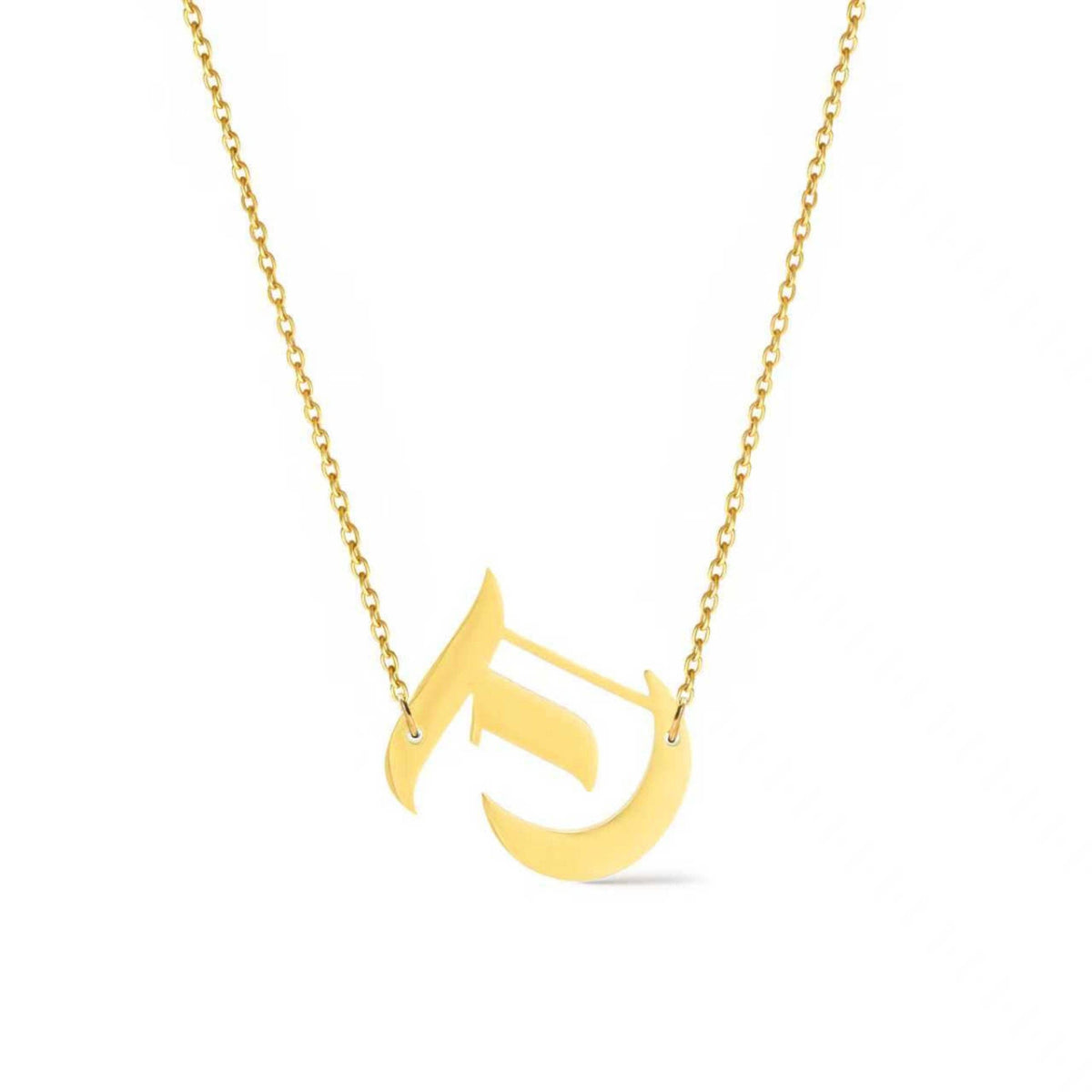Timeless Gothic Initial Necklace, Waterproof Steel