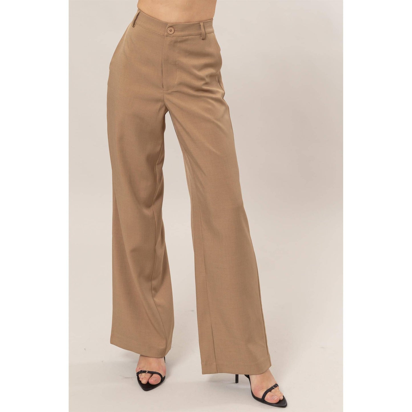 High Waist Straight Leg Trouser Pants